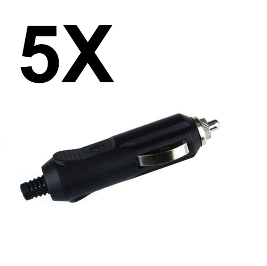 Unbranded/Generic 5x Car Truck Cigarette Lighter Socket Plug Connector with Fuse Red LED 12V Male