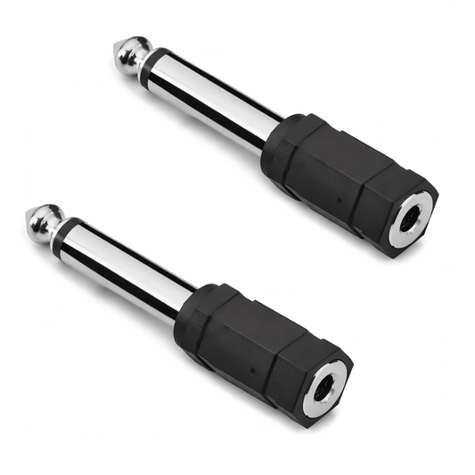 Unbranded/Generic Audio & Video > Musical Instrument & Accessories > Audio Accessories 2 Pcs 6.35mm 1/4 inch Mono Male Plug to 3.5mm Female Socket Mini Jack Adaptors