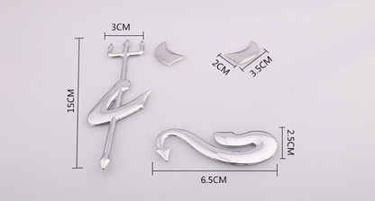 Unbranded/Generic Car Auto Emblem Silver 3D Fork Devil Demon Logo Graphics Decal Car Stickers
