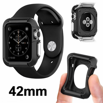 Unbranded/Generic Fashion Protective Case Cover iWatch 1 2 3 Apple Bumper Protector Black 42mm