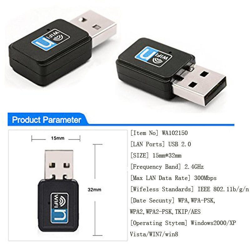 Unbranded/Generic Mini USB WiFi Dongle 300Mbps Wireless N LAN Adapter High Signal Gain 802.11n/g/b
