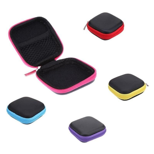 Unbranded/Generic Pouch Hard Case Pouch Storage Bag For Earphone Headphone Earbuds Cable Portable