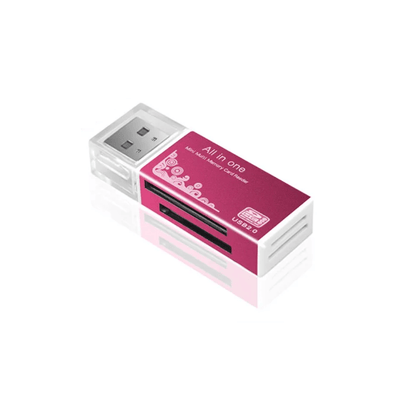 Unbranded/Generic Red USB 2.0 All in 1 Multi Memory Card Reader For Micro SD SDHC TF M2 MMC