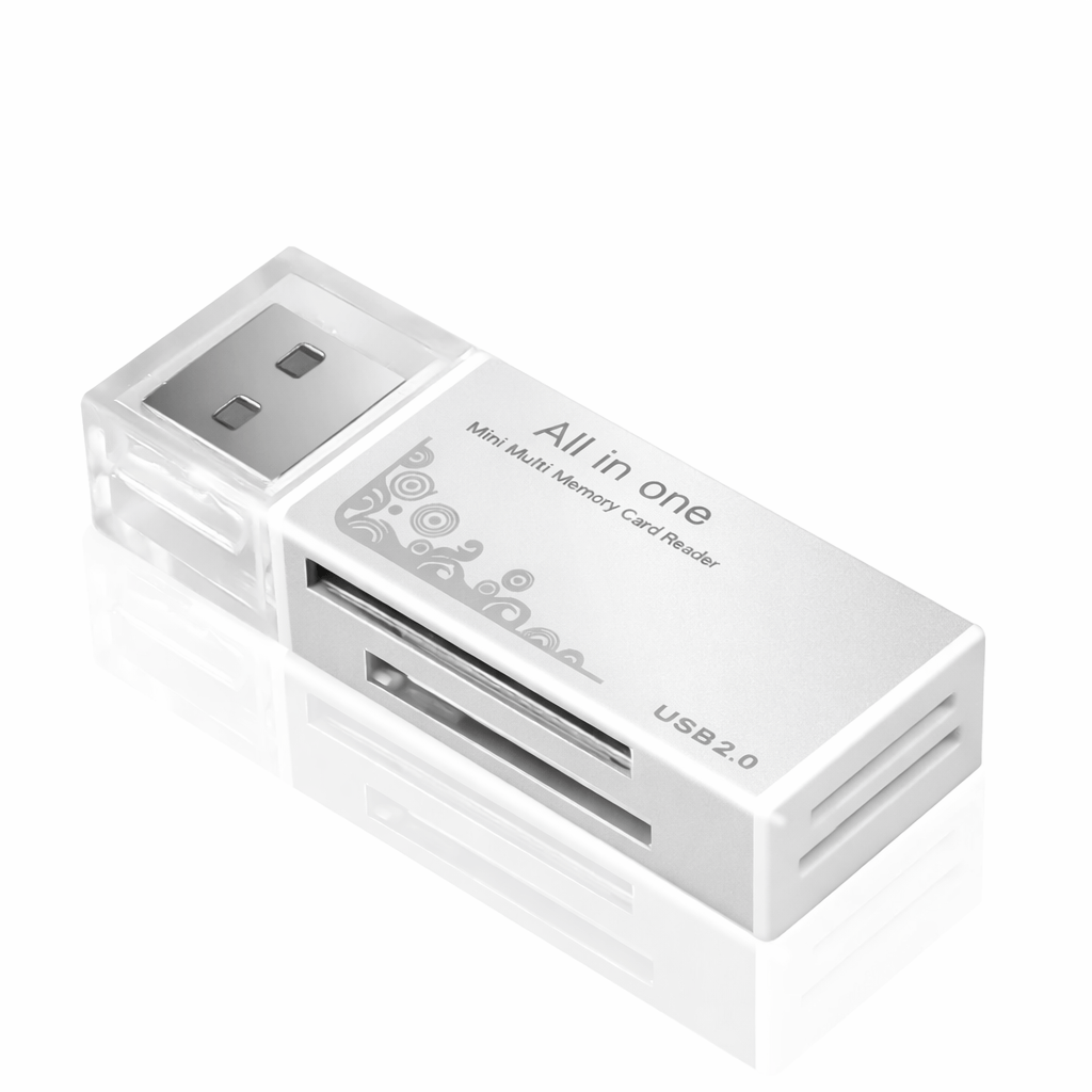 Unbranded/Generic Silver USB 2.0 All in 1 Multi Memory Card Reader For Micro SD SDHC TF M2 MMC