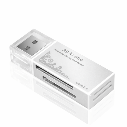 Unbranded/Generic Silver USB 2.0 All in 1 Multi Memory Card Reader For Micro SD SDHC TF M2 MMC