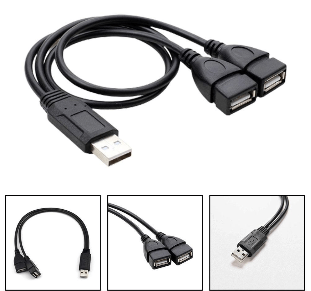 Unbranded/Generic USB 2.0 Male to Dual USB Female Hub Power Adapter Y Splitter Cable Cord Lead AU
