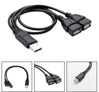Unbranded/Generic USB 2.0 Male to Dual USB Female Hub Power Adapter Y Splitter Cable Cord Lead AU