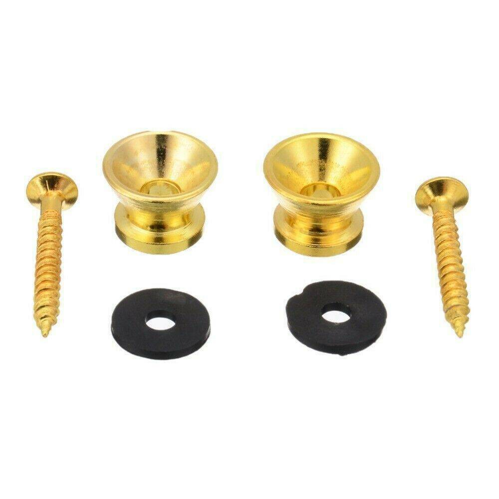 Unbranded Gold 2X Electric Guitar Strap Button Pins Pegs For Acoustic Bass Ukulele Lock Pins