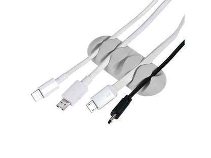 Unbranded Grey Cable Reel Wire Organizer Desktop Clips Cord Management Headphone Wire Holder