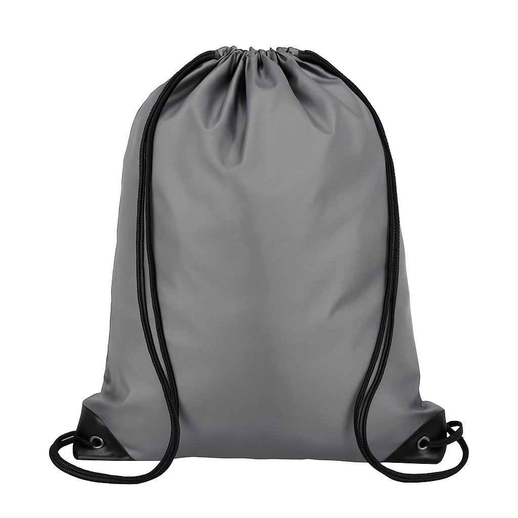 Unbranded Grey Drawstring Backpack Sports Travel Beach 35cm x 42cm Swimming Shoe Bag