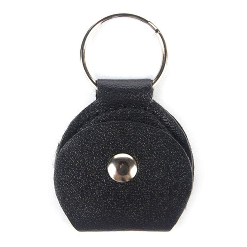 Unbranded Guitar Picks Holder Case Keychain Black Leather Plectrum Case Bag