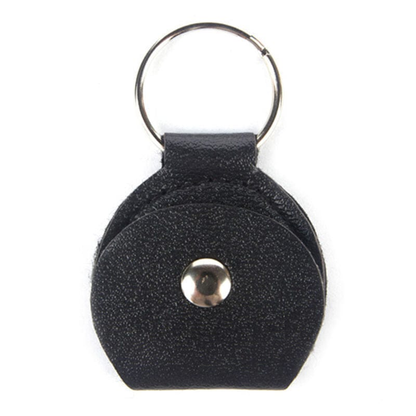 Unbranded Guitar Picks Holder Case Keychain Black Leather Plectrum Case Bag