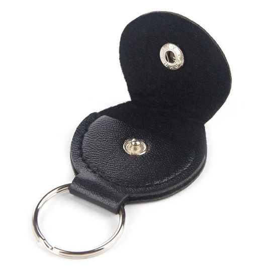 Unbranded Guitar Picks Holder Case Keychain Black Leather Plectrum Case Bag