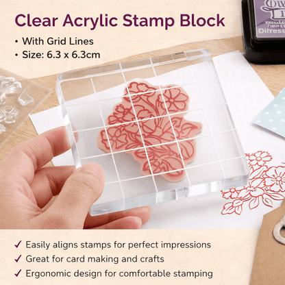 Unbranded Home & Garden > Hobbies > Arts & Crafts Stamp Block Acrylic Clear Scrapbooking Stamp Tools Transparent Pad w Grid Line