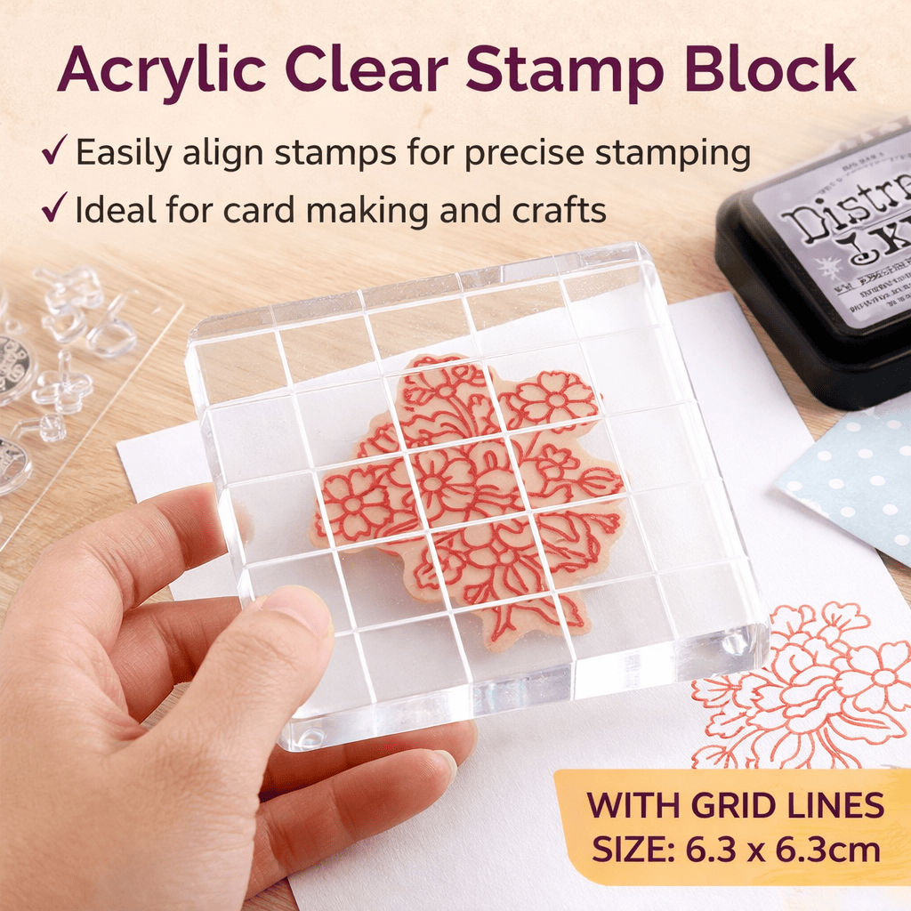 Unbranded Home & Garden > Hobbies > Arts & Crafts Stamp Block Acrylic Clear Scrapbooking Stamp Tools Transparent Pad w Grid Line