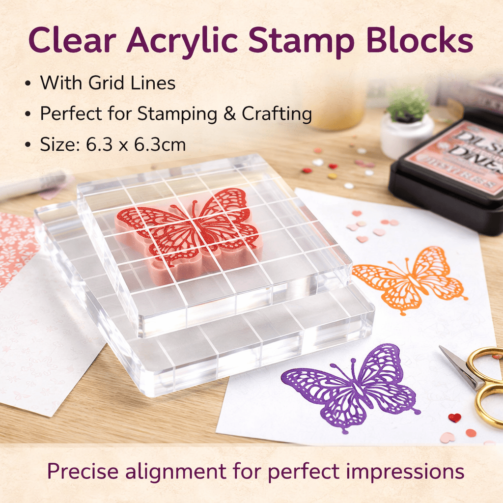 Unbranded Home & Garden > Hobbies > Arts & Crafts Stamp Block Acrylic Clear Scrapbooking Stamp Tools Transparent Pad w Grid Line