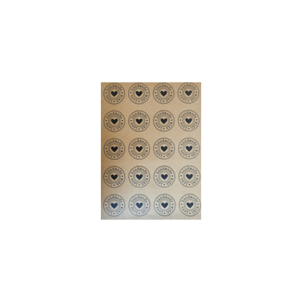 Unbranded HWL1 60-Stickers Brown Decorative Kraft Printed Sticker Labels Thank You Handmade