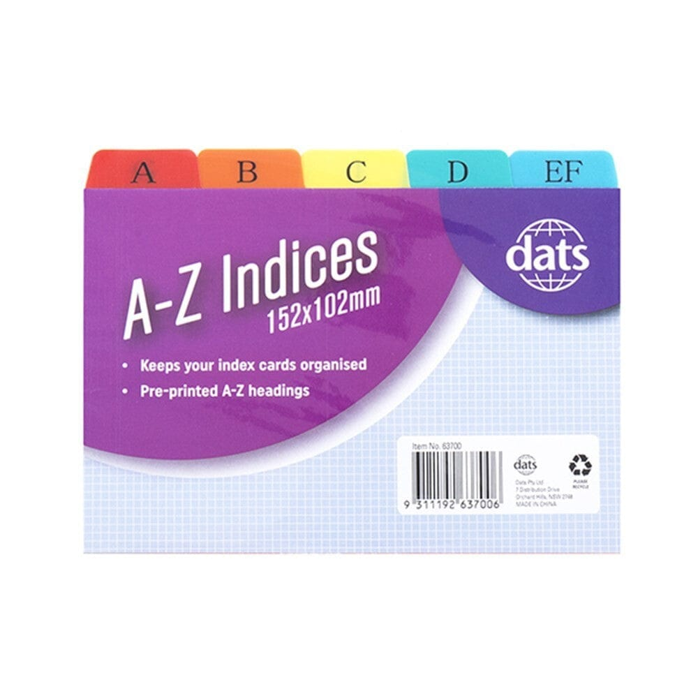 Unbranded Index Card Plastic Dividers Multicolour 152mm x 102mm Office Storage A-Z