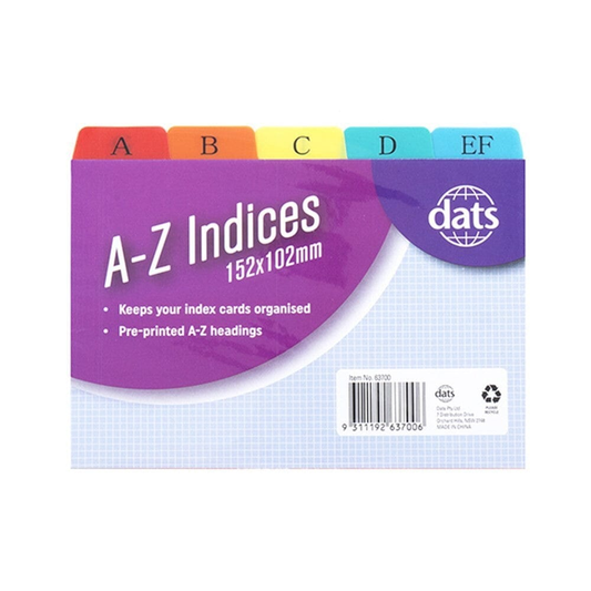 Unbranded Index Card Plastic Dividers Multicolour 152mm x 102mm Office Storage A-Z