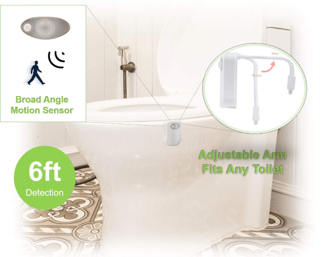 Unbranded LED Bowl Body Sensing Motion Activated Bathroom Toilet Night Light 8 Colors Lamp