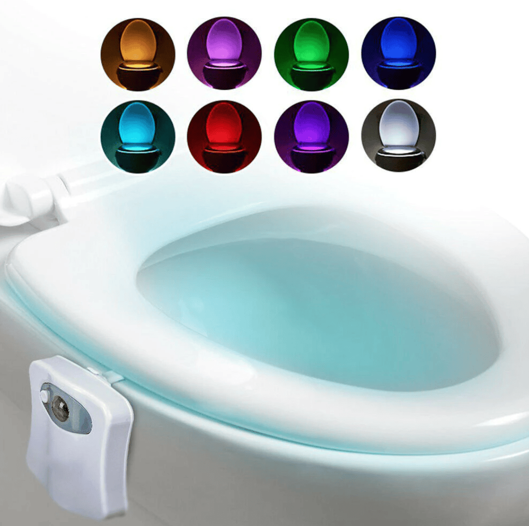 Unbranded LED Bowl Body Sensing Motion Activated Bathroom Toilet Night Light 8 Colors Lamp