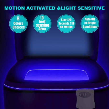 Unbranded LED Bowl Body Sensing Motion Activated Bathroom Toilet Night Light 8 Colors Lamp