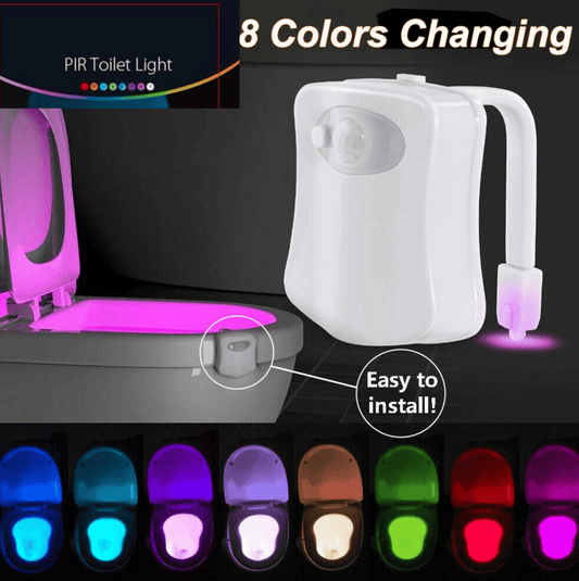 Unbranded LED Bowl Body Sensing Motion Activated Bathroom Toilet Night Light 8 Colors Lamp