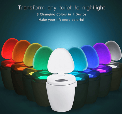 Unbranded LED Bowl Body Sensing Motion Activated Bathroom Toilet Night Light 8 Colors Lamp