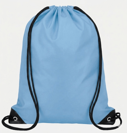 Unbranded Light Blue Drawstring Backpack Sports Travel Beach 35cm x 42cm Swimming Shoe Bag