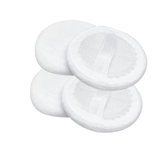 Unbranded makeup sponge 4x White Round Powder Puff Cosmetic Makeup Face Sponges Cosmetics