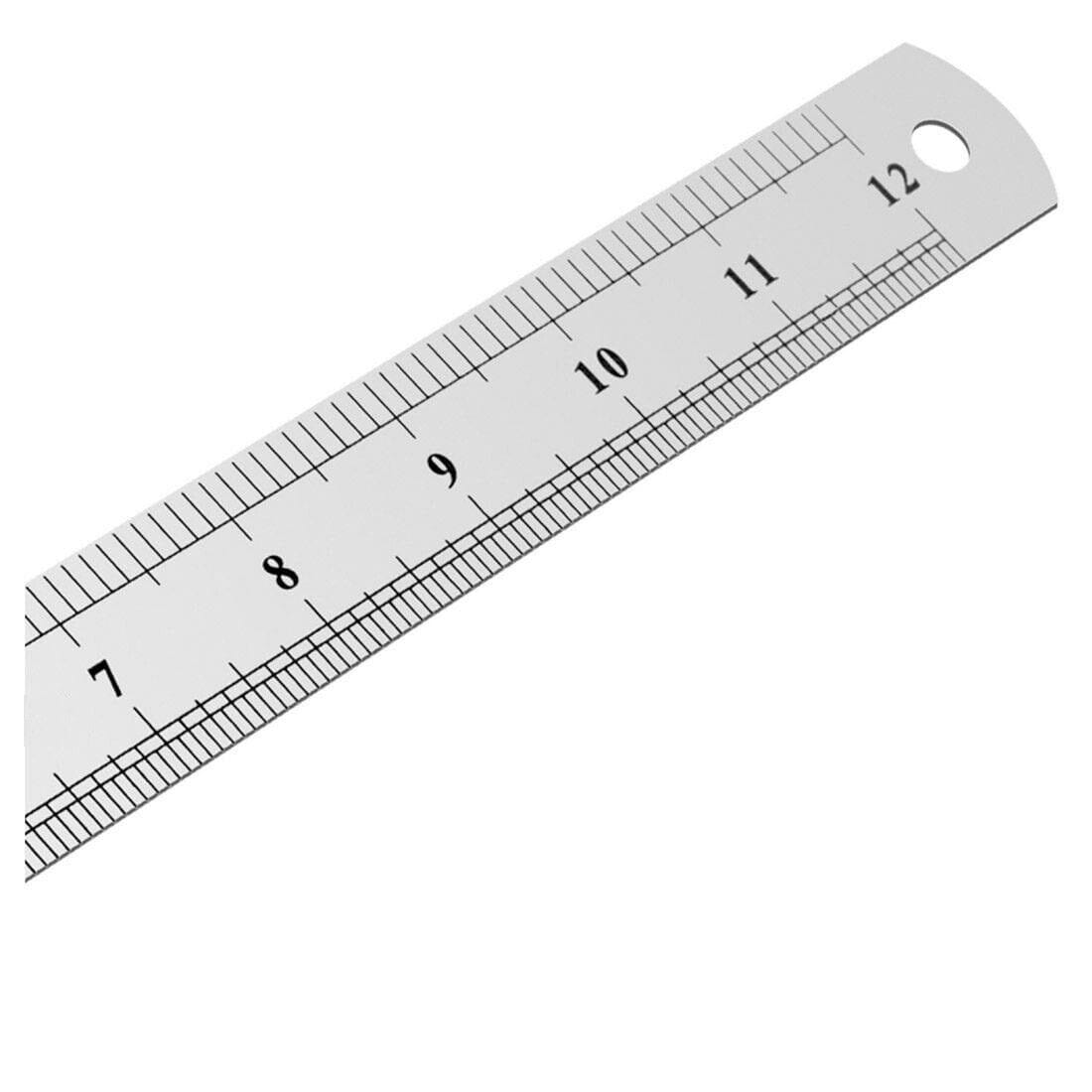 Unbranded Metal Stainless Steel Ruler Double Sided 30CM 12INCH Precision School Office