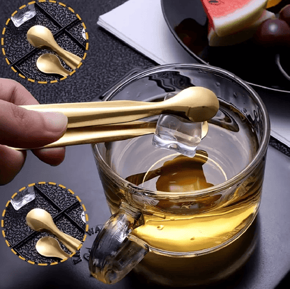 Unbranded Mini Golden Tong Clamp Appetizers Party Tea Bag Food Ice Cube Bar Rustproof