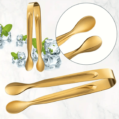 Unbranded Mini Golden Tong Clamp Appetizers Party Tea Bag Food Ice Cube Bar Rustproof