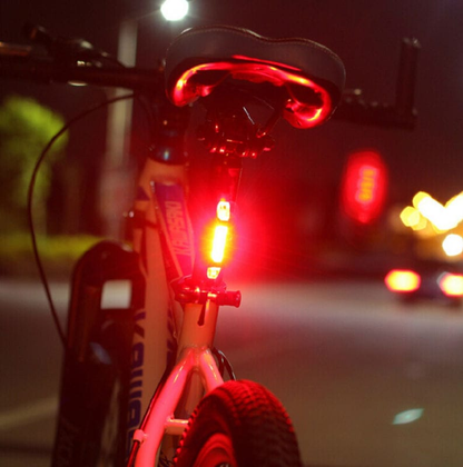 Unbranded NEW Cycling 5 LED USB Rechargeable Bike Bicycle Tail Warning Light Rear Safety