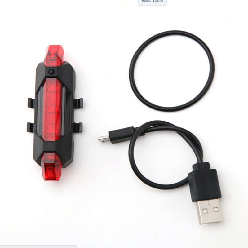 Unbranded NEW Cycling 5 LED USB Rechargeable Bike Bicycle Tail Warning Light Rear Safety