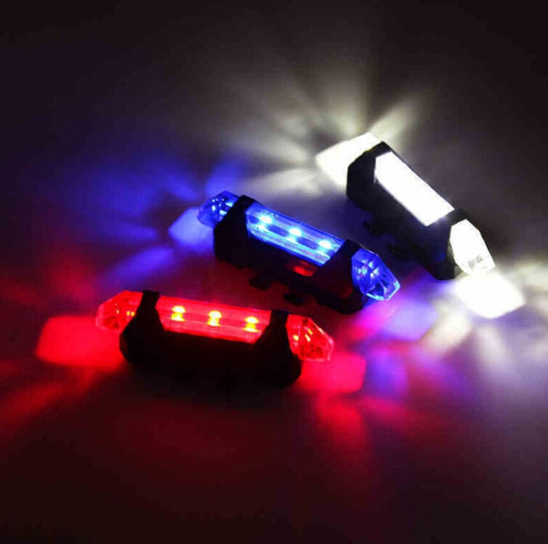 Unbranded NEW Cycling 5 LED USB Rechargeable Bike Bicycle Tail Warning Light Rear Safety