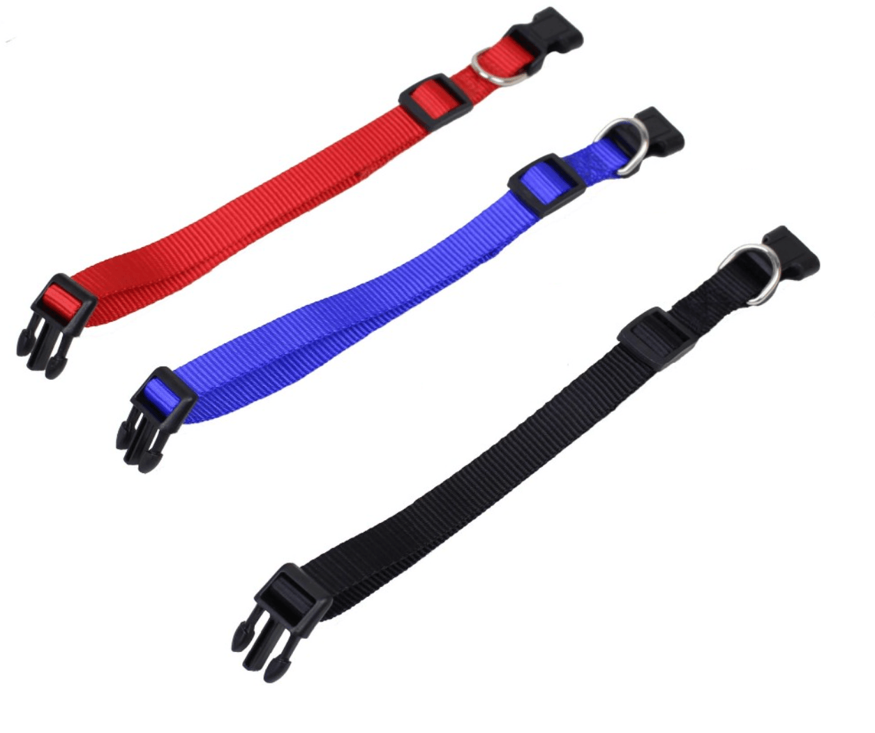 Unbranded Nylon Webbing Dog Collar Clip Buckle Pet Collar for Large Dogs Adjustable Black