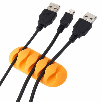 Unbranded Orange Cable Reel Wire Organizer Desktop Clips Cord Management Headphone Wire Holder