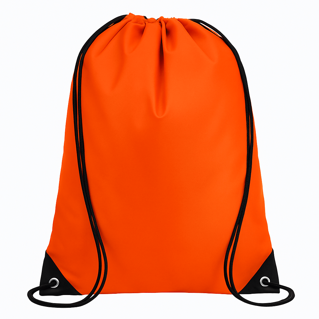 Unbranded Orange Drawstring Backpack Sports Travel Beach 35cm x 42cm Swimming Shoe Bag