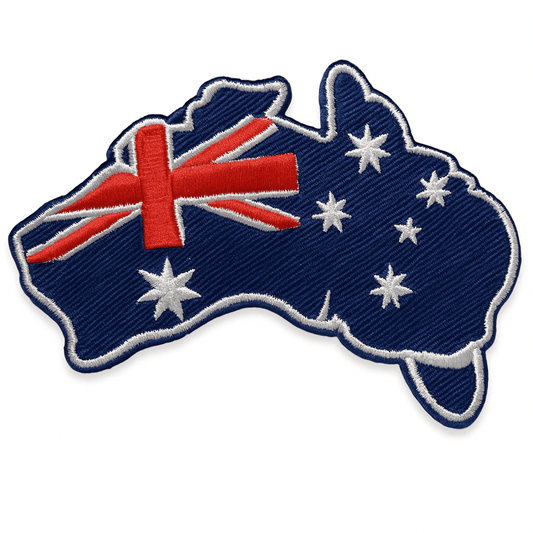 Unbranded Patches Iron-On AUS Australia Map Embroidery Patch Union Jack Fabric Badge for Clothing