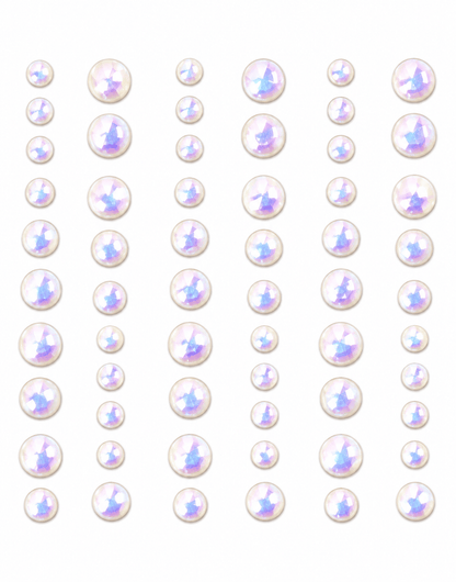 Unbranded Pearl 70pcs Pearl Iridescent Self-Adhesive Gems Scrapbooking DIY Arts Crafts Assorted