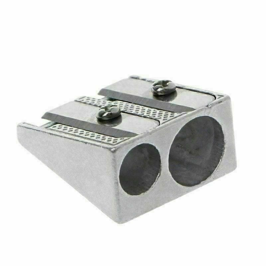 Unbranded Pencil sharpener 1 Pack Metal Double Hole Pencil Sharpener School Stationery Office