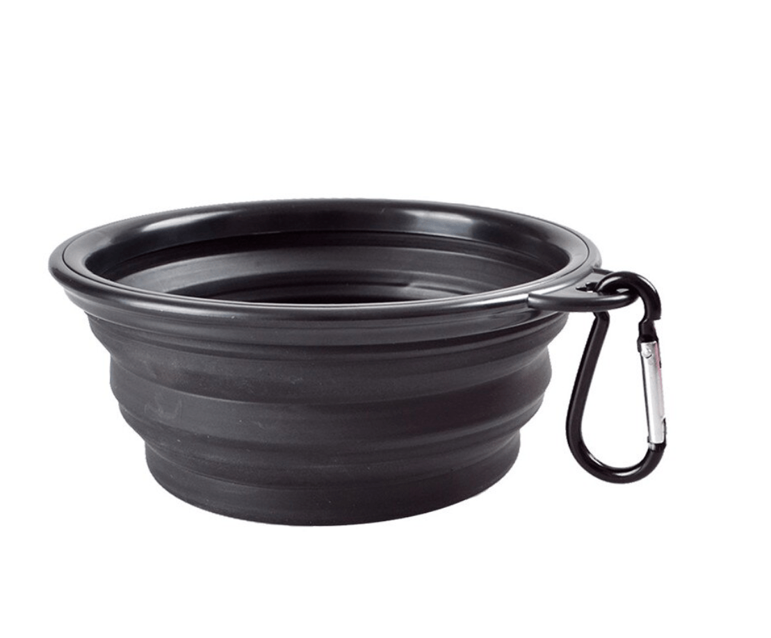 Unbranded Pet bowl Black Pet Dog Cat Portable Silicone Collapsible Travel Food Bowl Water Dish Feeder