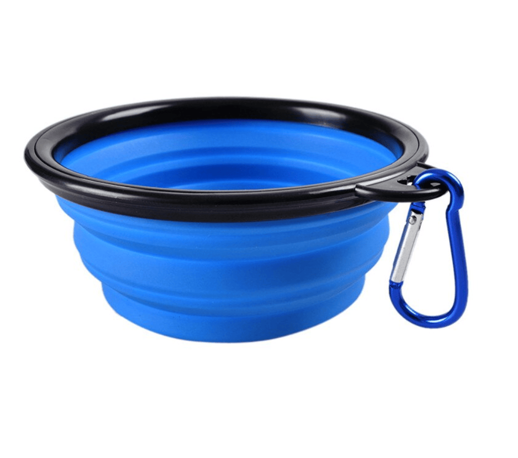 Unbranded Pet bowl Blue Pet Dog Cat Portable Silicone Collapsible Travel Food Bowl Water Dish Feeder