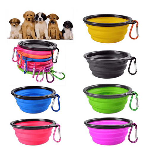 Unbranded Pet bowl Pet Dog Cat Portable Silicone Collapsible Travel Food Bowl Water Dish Feeder