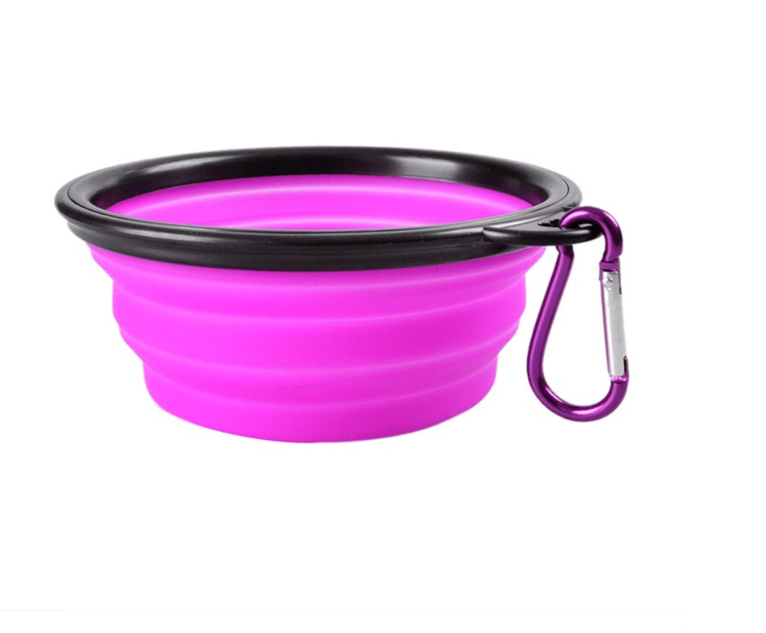 Unbranded Pet bowl Purple Pet Dog Cat Portable Silicone Collapsible Travel Food Bowl Water Dish Feeder