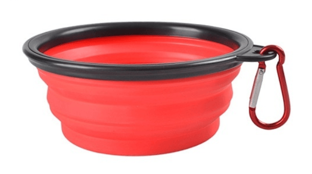 Unbranded Pet bowl Red Pet Dog Cat Portable Silicone Collapsible Travel Food Bowl Water Dish Feeder