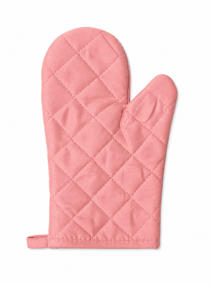 Unbranded Pink 1x Cotton Oven Mitt Glove Heatproof Baking Kitchen Tools Heat Burns One Size