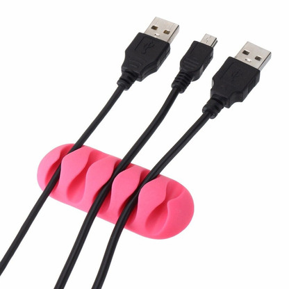 Unbranded Pink Cable Reel Wire Organizer Desktop Clips Cord Management Headphone Wire Holder