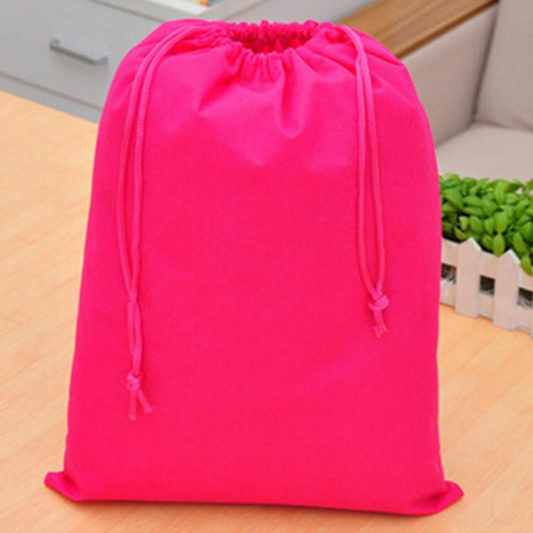Unbranded Pink Portable Shoe Bag Travel Sport Storage Pouch Drawstring Dust Bags Non-woven